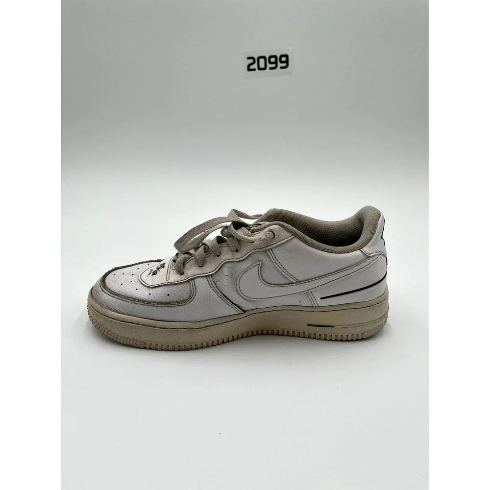 Nike Air Force 1 LV8 3 Unisex Kid 6.5 Casual Shoe Multiple Logos Leather Sneaker